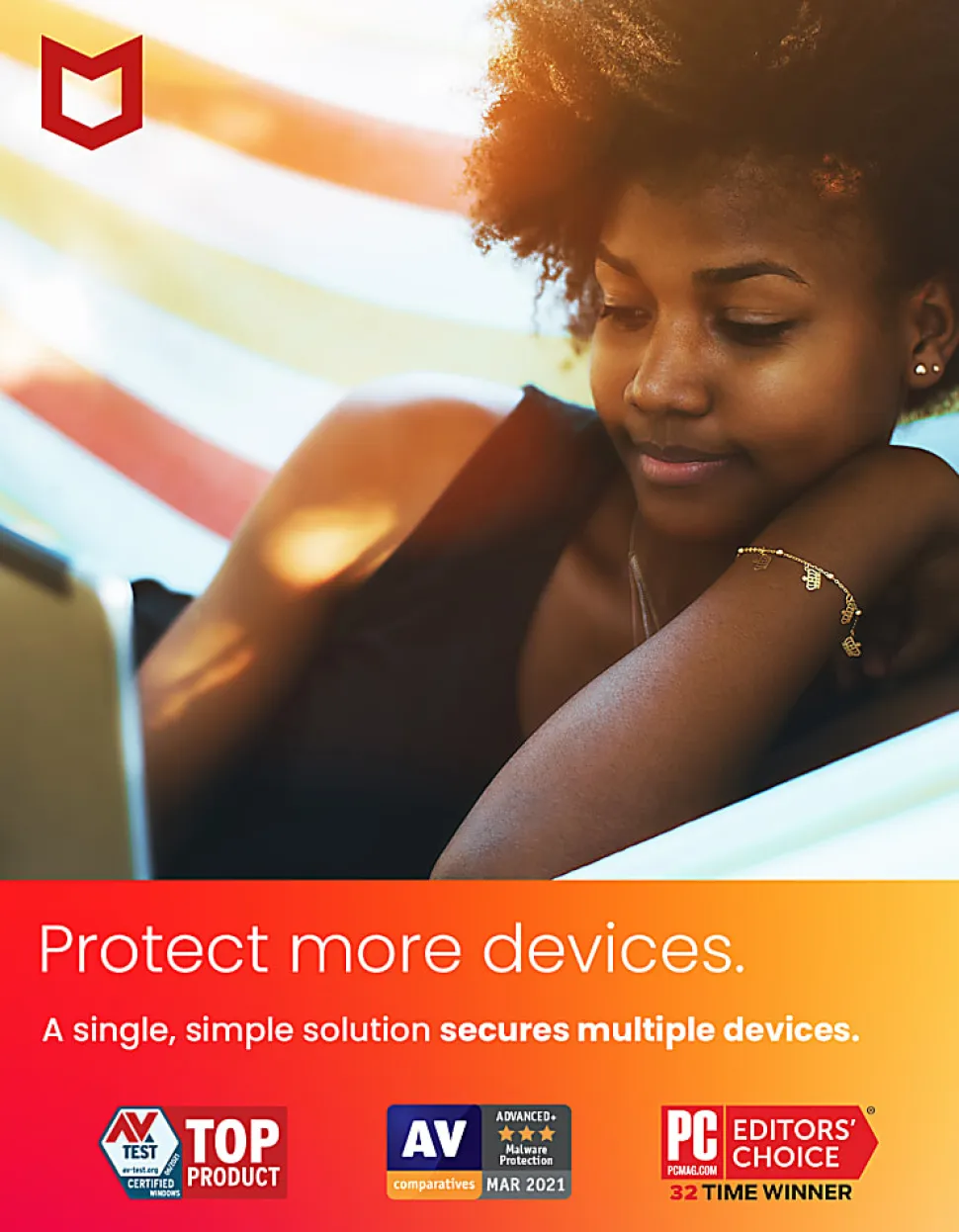 McAfee® Total Protection, For 5 Devices, Antivirus Security Software, 1-Year Subscription, Product Key
