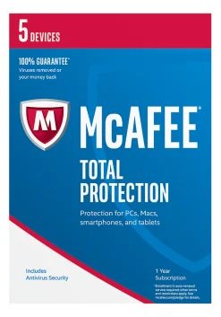 McAfee® Total Protection, For PC/Mac®, iOS And Android, 5 Devices, 1-Year Subscription, eCard