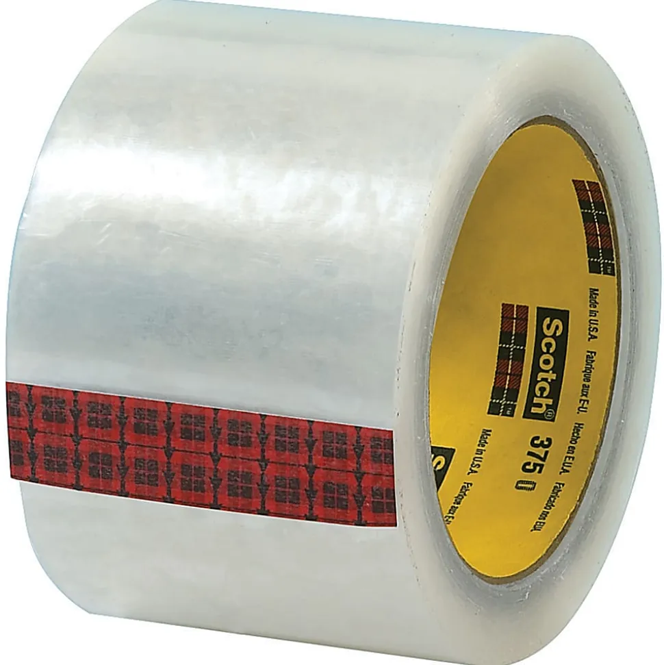 3M® 375 Carton Sealing Tape, 3" x 55 Yd., Clear, Case Of 24