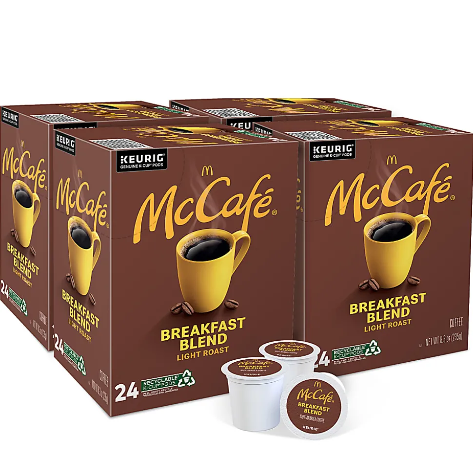 McCafe® Breakfast Blend Coffee, K-Cups, Box Of 24 Pods, Case Of 4 Boxes