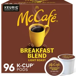 McCafe® Breakfast Blend Coffee, K-Cups, Box Of 24 Pods, Case Of 4 Boxes
