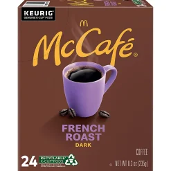 McCafe French Roast Coffee K-Cup Pods, 8.3 Oz, Box Of 24 Pods