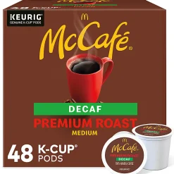 McCafe K-Cup, Pod Coffee - Medium - K-Cup, Pod - Premium Roast Decaf - Kosher - Decaffeinated - 48 / Pack