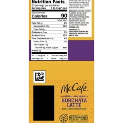 McCafe McCaf K Cup Horchata Latte Medium Roast K Cups, Box Of 20 K Cups