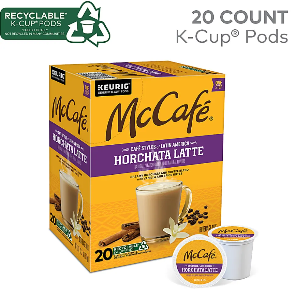 McCafe McCaf K Cup Horchata Latte Medium Roast K Cups, Box Of 20 K Cups