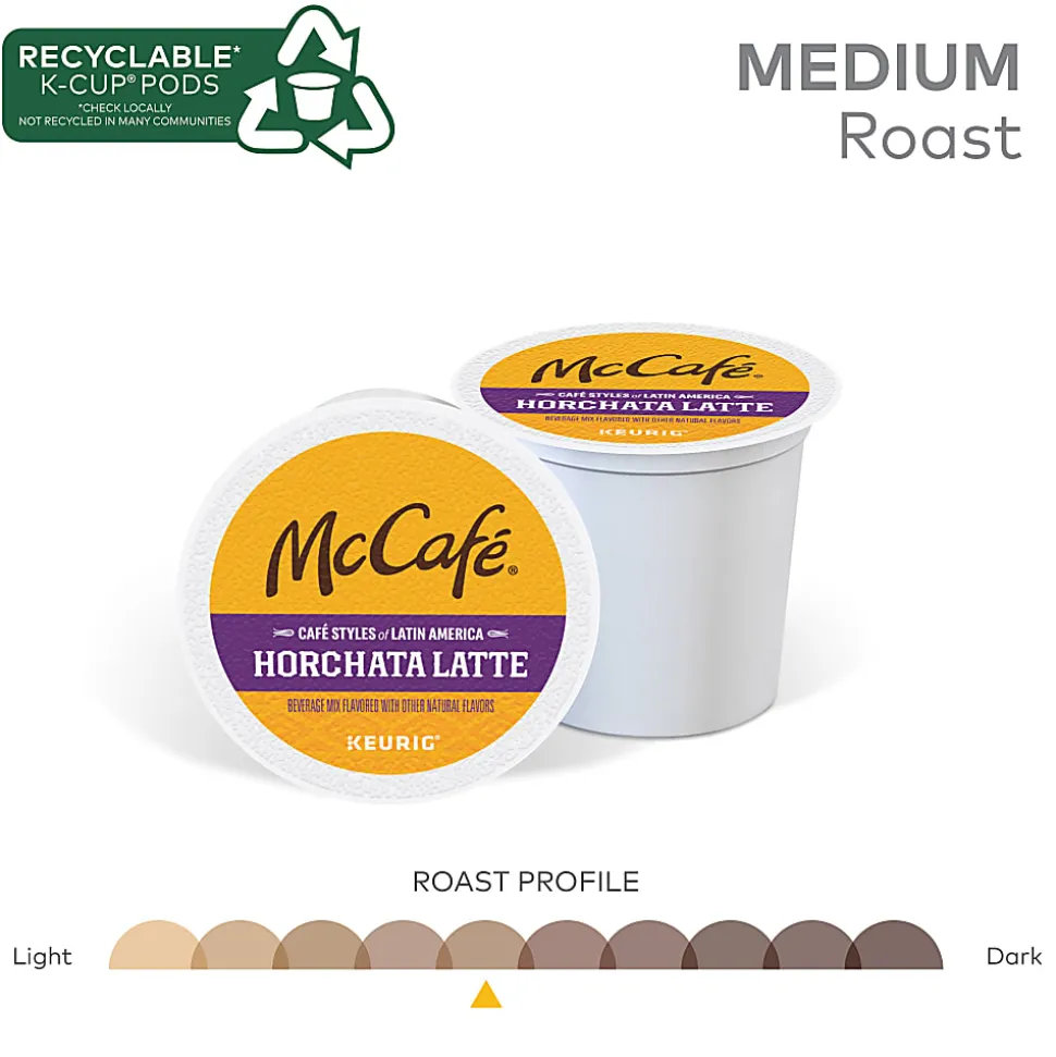 McCafe McCaf K Cup Horchata Latte Medium Roast K Cups, Box Of 20 K Cups