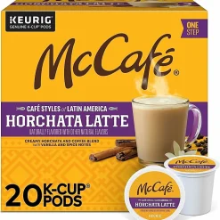 McCafe McCaf K Cup Horchata Latte Medium Roast K Cups, Box Of 20 K Cups