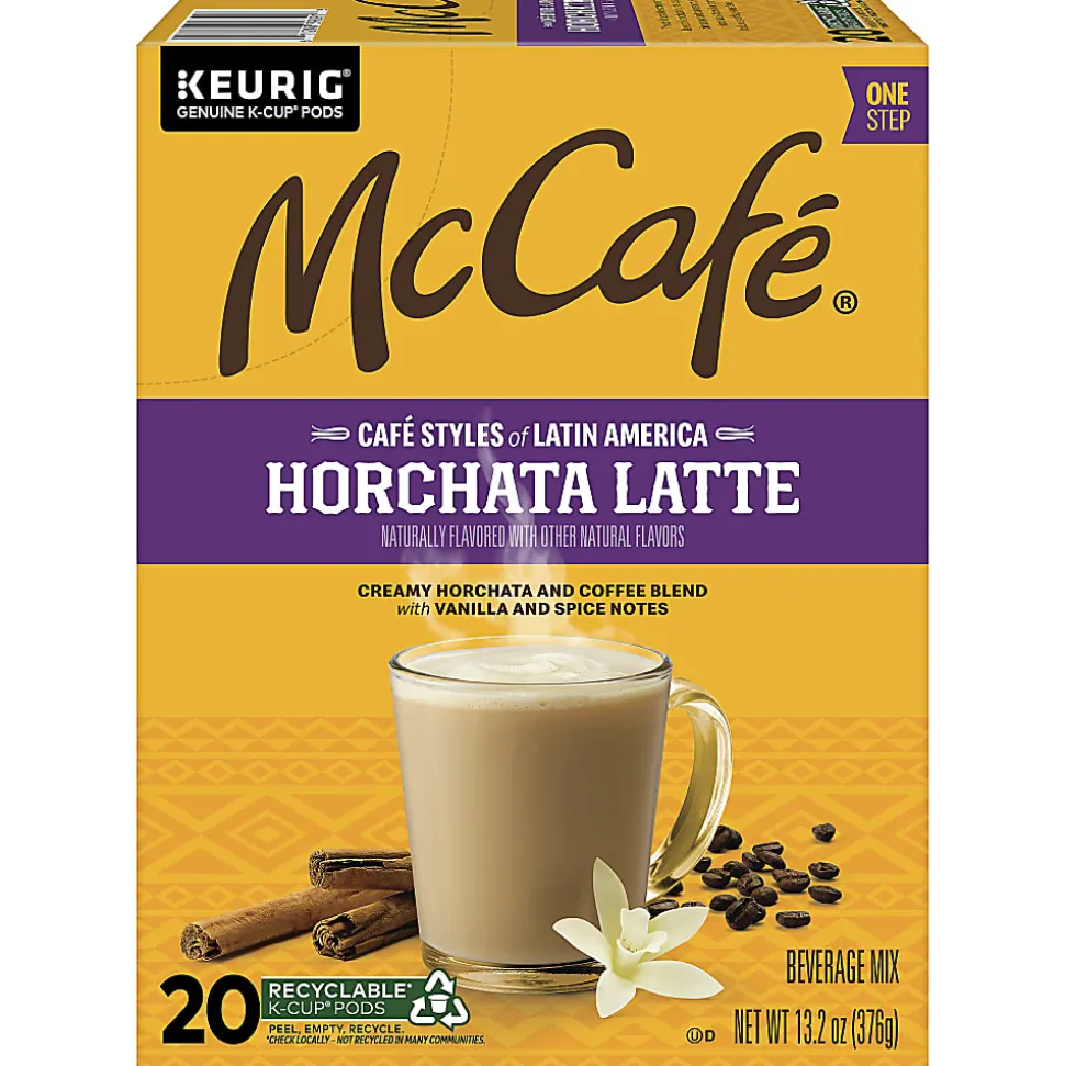 McCafe McCaf K Cup Horchata Latte Medium Roast K Cups, Box Of 20 K Cups