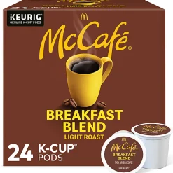 McCafe® Single-Serve Coffee K-Cup® Pods, Breakfast Blend, Carton Of 24