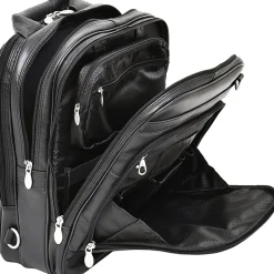 McKlein Lincoln Park Leather Convertible Computer Backpack, Black