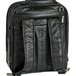 McKlein Lincoln Park Leather Convertible Computer Backpack, Black