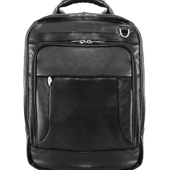 McKlein Lincoln Park Leather Convertible Computer Backpack, Black