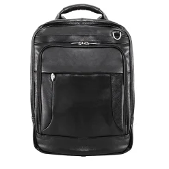 McKlein Lincoln Park Leather Convertible Computer Backpack, Black