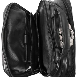 McKlein Lincoln Park Leather Convertible Computer Backpack, Black
