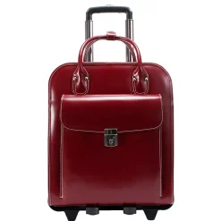 McKleinUSA La Grange Ladies Rolling Briefcase With 15.4" Laptop Pocket, Red