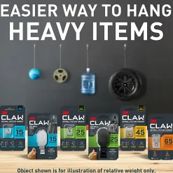 3M CLAW 25 lb. Drywall Hooks, Black, Great for Hanging Backpacks, Jackets, Bath Towels and Home Décor, 1 Hook