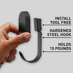3M CLAW 15 lb. Drywall Hooks, Black, Great for Hanging Backpacks, Jackets, Bath Towels and Home Décor, 1 Hook