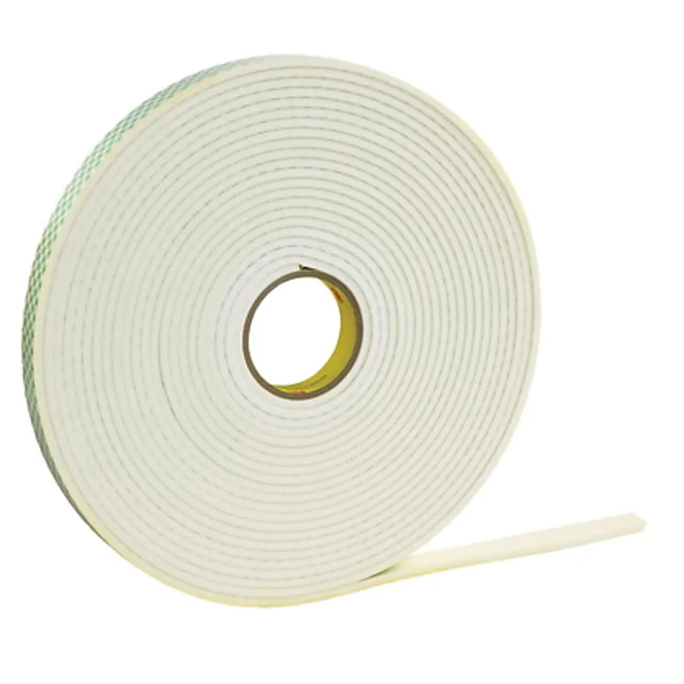 3M® 4004 Double Sided Foam Tape, 1" x 18 Yd., 1/4", Natural