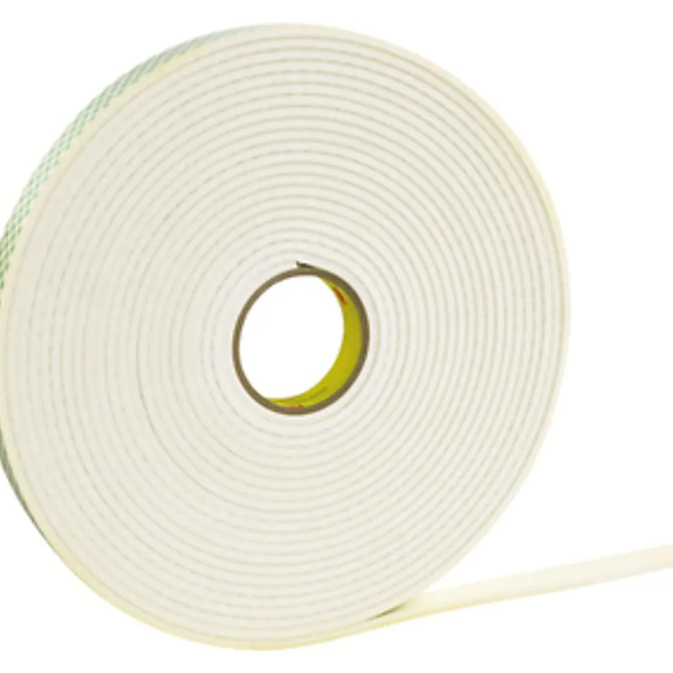 3M® 4466 Double Sided Foam Tape, 1/2" x 5 Yd., White, 1/16"