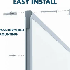 Mead® Basic Melamine Dry-Erase Whiteboard, 48" x 96 1/2", Aluminum Frame With Silver Finish