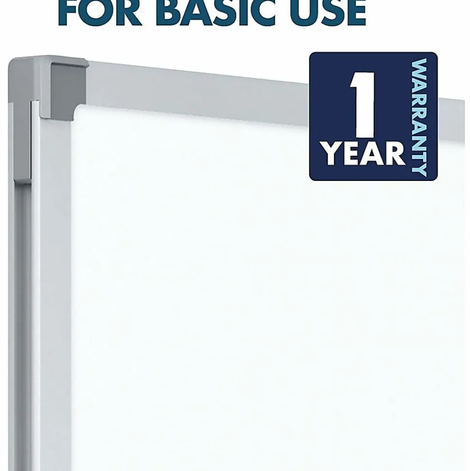 Mead® Basic Melamine Dry-Erase Whiteboard, 48" x 96 1/2", Aluminum Frame With Silver Finish