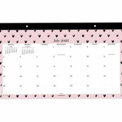 Mead Cambridge® Cherish Academic 2026-2027 Monthly Desk Pad Calendar, Compact, 11" x 17 3/4"