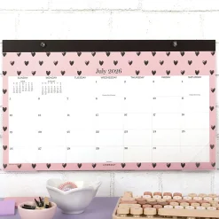 Mead Cambridge® Cherish Academic 2026-2027 Monthly Desk Pad Calendar, Compact, 11