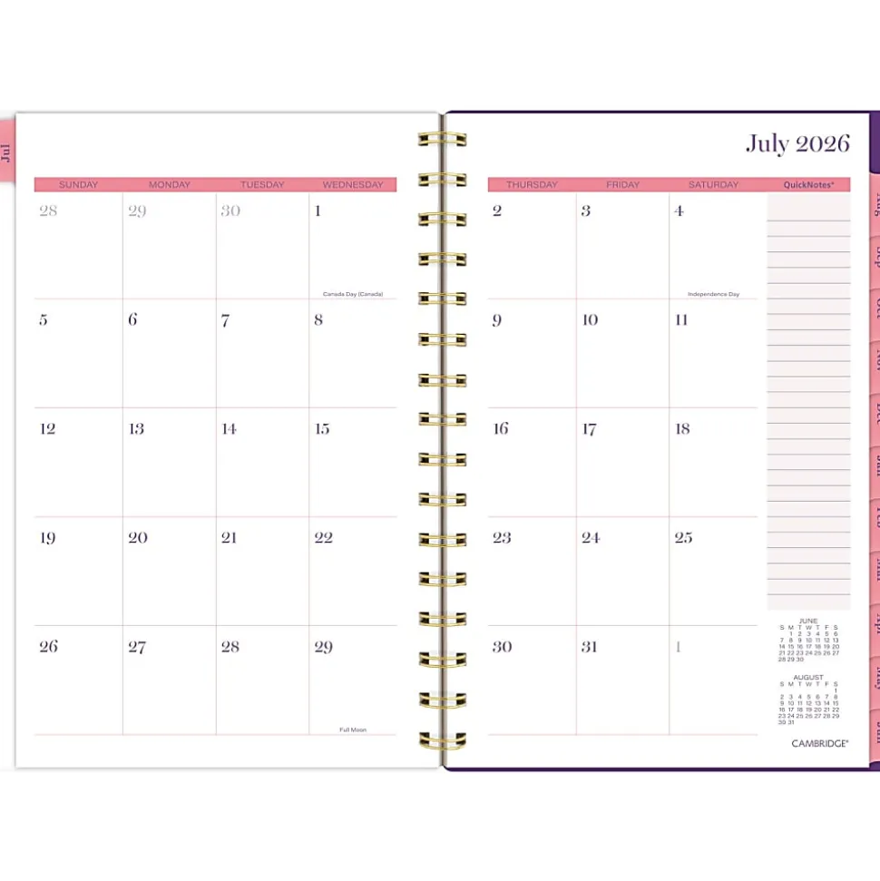 Mead Cambridge® Filbert Academic 2026-2027 Weekly Monthly Planner, Small, 5 1/2" x 8 1/2"