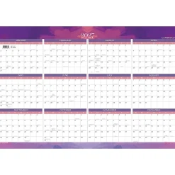 Mead Cambridge® Filbert 2026-2027 Erasable Wall Calendar, Reversible Academic Year/Regular Year, Large, 24" x 36"