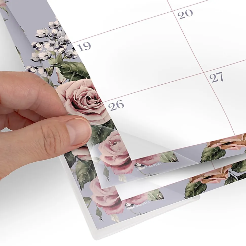 Mead Cambridge® Tea Rose Academic 2026-2027 Monthly Desk Pad Calendar, Standard, 17" x 21 3/4"