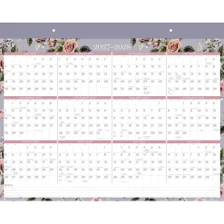 Mead Cambridge® Tea Rose Academic 2026-2027 Monthly Desk Pad Calendar, Standard, 17