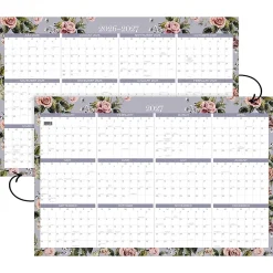 Mead Cambridge® Tea Rose 2026-2027 Erasable Wall Calendar, Reversible Academic Year/Regular Year, Large, 24