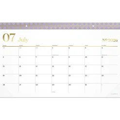 Mead Cambridge® WorkStyle® Academic 2026-2027 Monthly Desk Pad Calendar, Misty Lavender, Compact, 17 3/4" x 11"