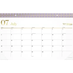 Mead Cambridge® WorkStyle® Academic 2026-2027 Monthly Desk Pad Calendar, Misty Lavender, Compact, 17 3/4" x 11"