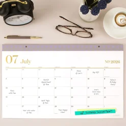 Mead Cambridge® WorkStyle® Academic 2026-2027 Monthly Desk Pad Calendar, Misty Lavender, Compact, 17 3/4
