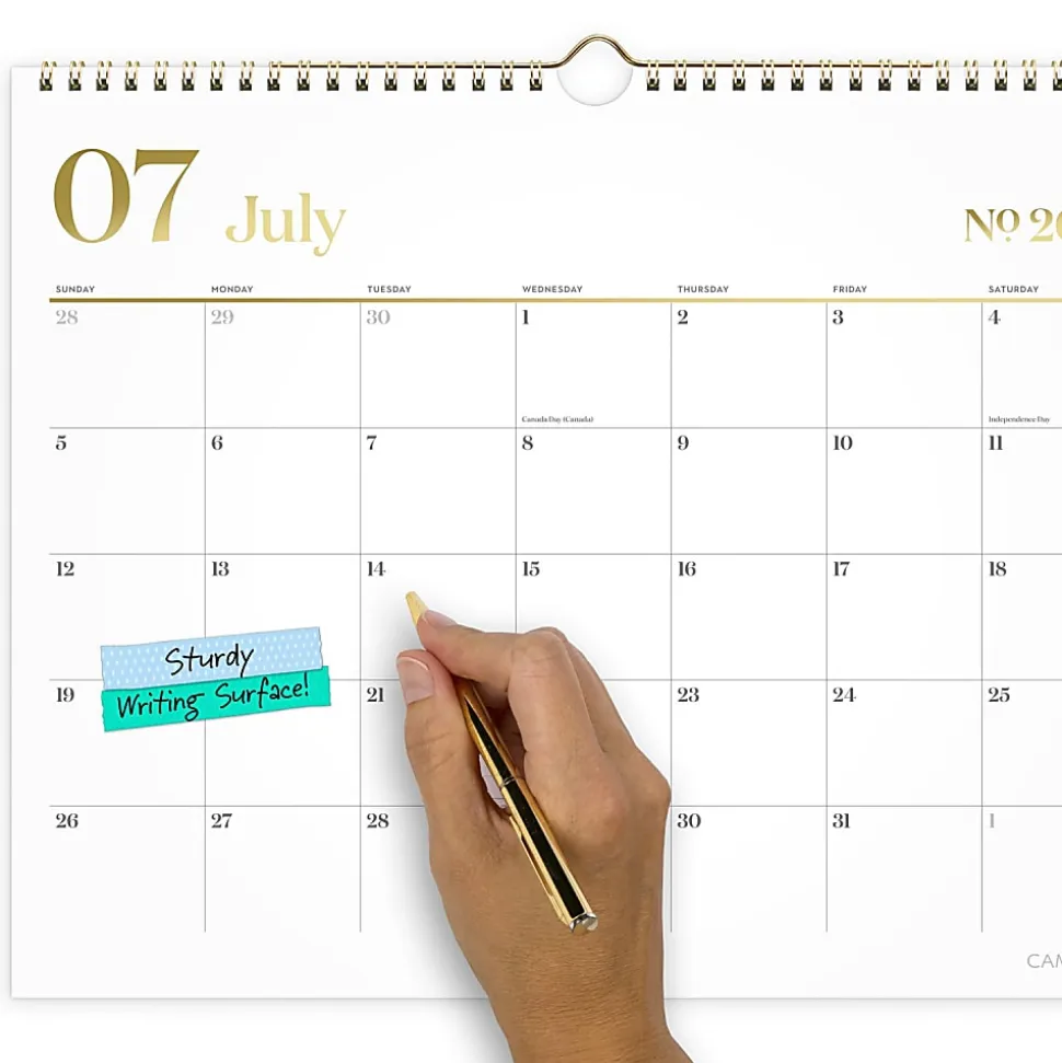 Mead Cambridge® WorkStyle® Academic 2026-2027 Monthly Wall Calendar, White, Medium, 12" x 15"