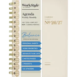 Mead Cambridge® WorkStyle® Balance Academic 2026-2027 Weekly Monthly Planner, Champagne, Small, 5 1/2
