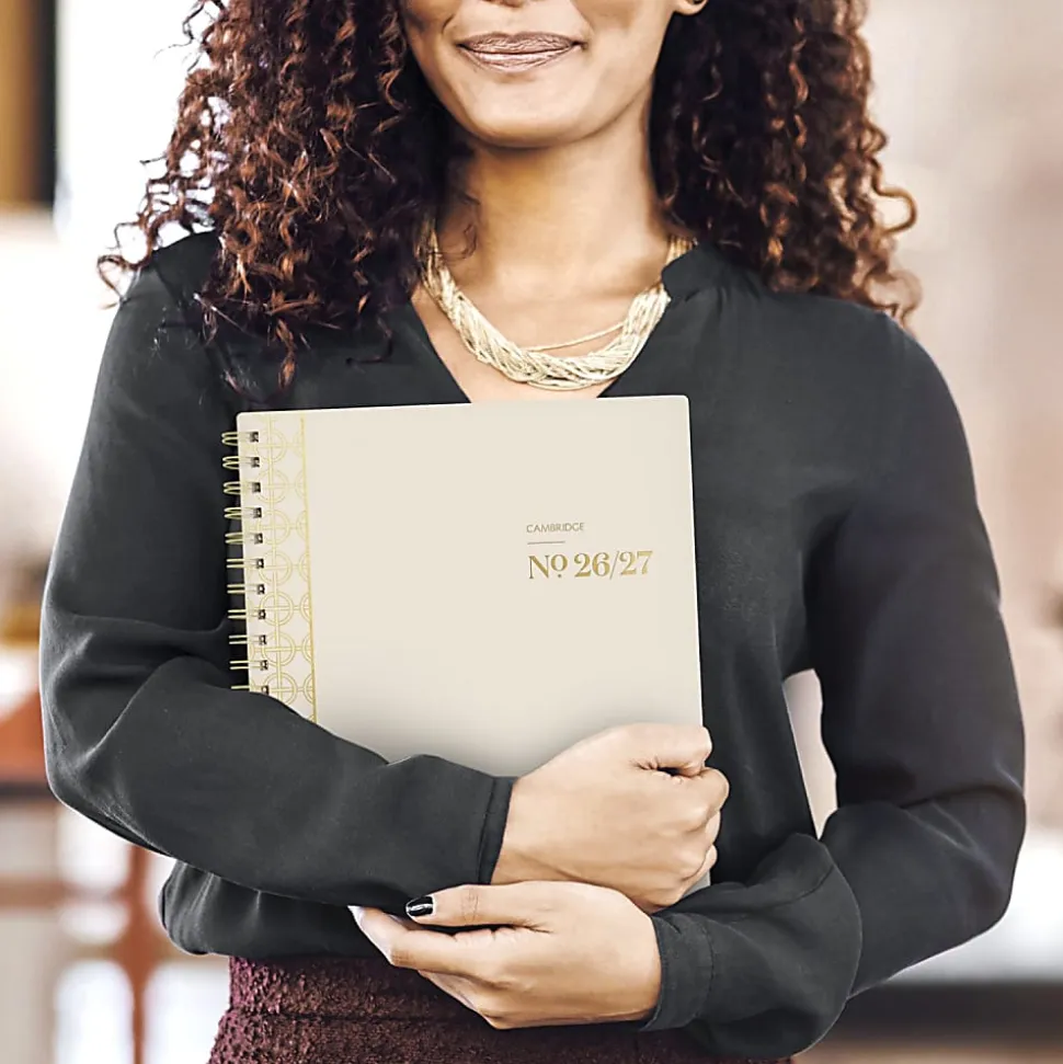 Mead Cambridge® WorkStyle® Balance Academic 2026-2027 Weekly Monthly Planner, Champagne, Large, 8 1/2" x 11"