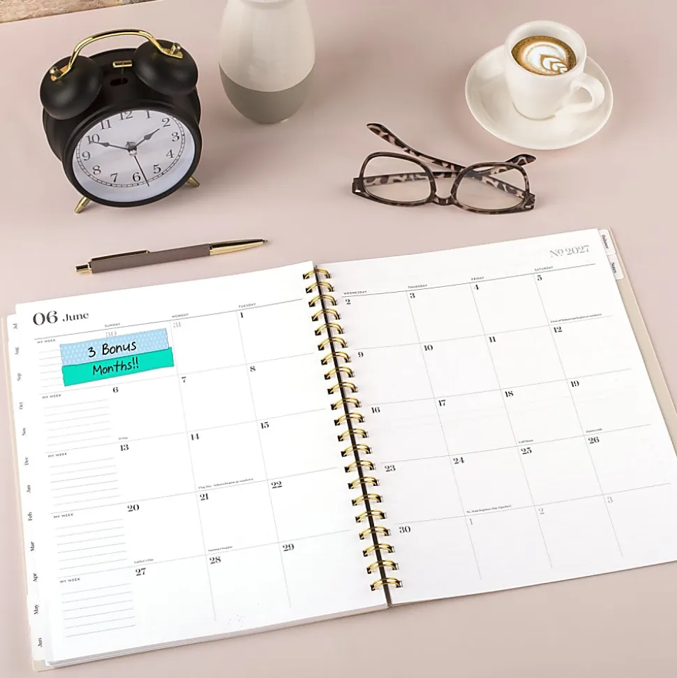 Mead Cambridge® WorkStyle® Balance Academic 2026-2027 Weekly Monthly Planner, Champagne, Large, 8 1/2" x 11"