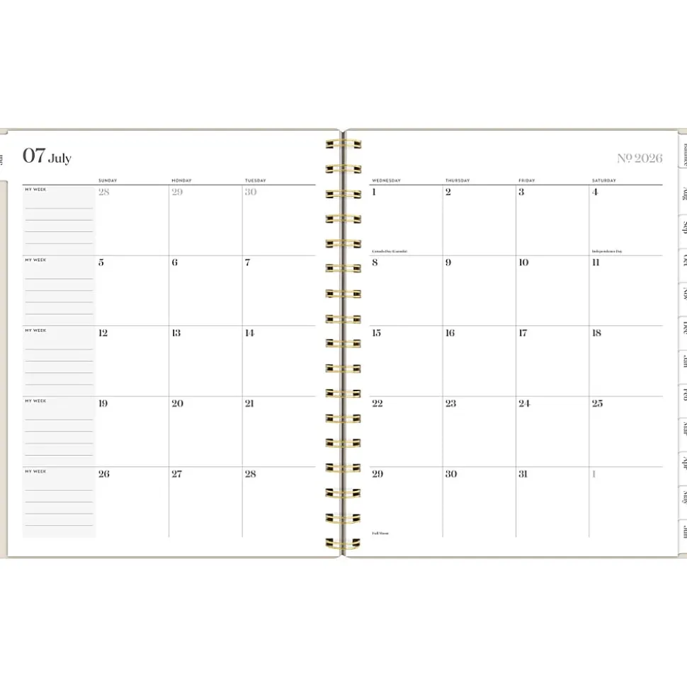Mead Cambridge® WorkStyle® Balance Academic 2026-2027 Weekly Monthly Planner, Champagne, Medium, 7" x 8 3/4"