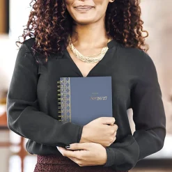 Mead Cambridge® WorkStyle® Classic Academic 2026-2027 Weekly Monthly Planner, Steel Blue, Small, 5 1/2