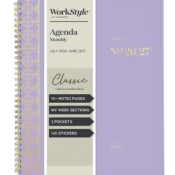 Mead Cambridge® WorkStyle® Classic Academic 2026-2027 Monthly Planner, Misty Lavender, Large, 8 1/2" x 11"