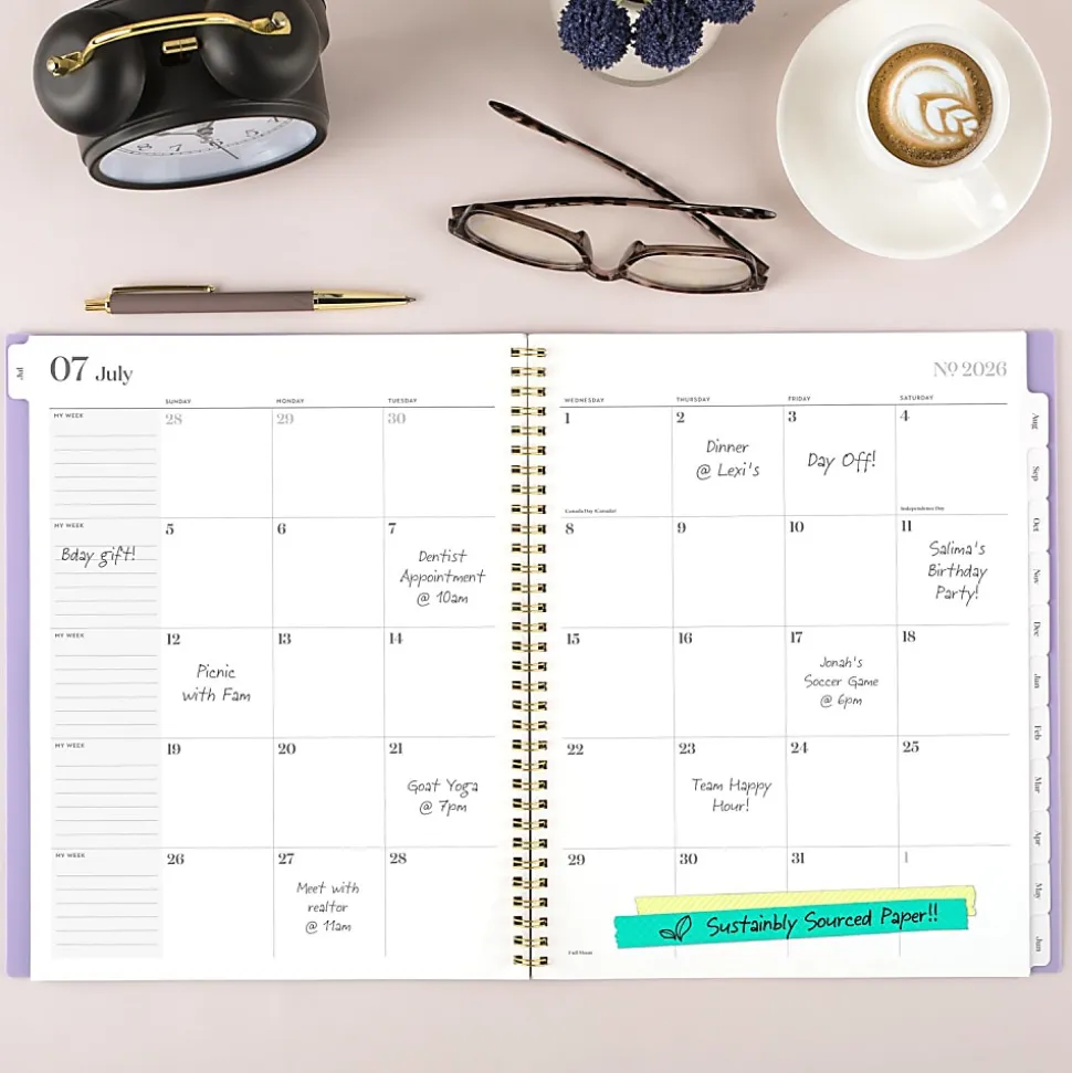 Mead Cambridge® WorkStyle® Classic Academic 2026-2027 Monthly Planner, Misty Lavender, Large, 8 1/2" x 11"