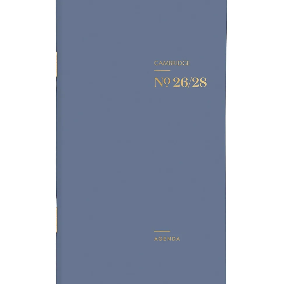 Mead Cambridge® WorkStyle® Classic Academic 2026-2028 Two Year Monthly Planner, Steel Blue, Pocket, 3 1/2" x 6 1/4"