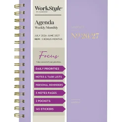 Mead Cambridge® WorkStyle® Focus Academic 2026-2027 Weekly Monthly Planner, Misty Lavender, Small, 5 1/2