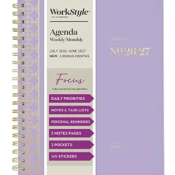 Mead Cambridge® WorkStyle® Focus Academic 2026-2027 Weekly Monthly Planner, Misty Lavender, Large, 8 1/2