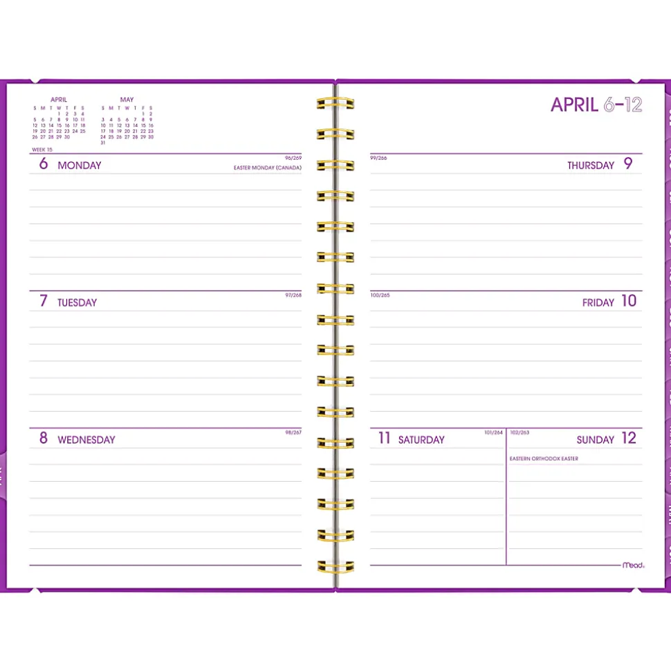 Mead® Color Pop Academic 2026-2027 Weekly Monthly Planner, Fuchsia, Small, 5 1/2" x 8 1/2"