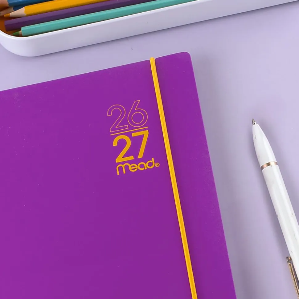 Mead® Color Pop Academic 2026-2027 Weekly Monthly Planner, Fuchsia, Small, 5 1/2" x 8 1/2"