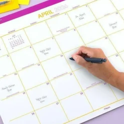 Mead® Color Pop 2026-2027 Monthly Desk Pad Calendar, Fuchsia, Standard, 17