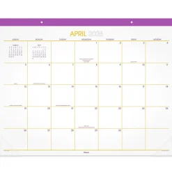 Mead® Color Pop 2026-2027 Monthly Desk Pad Calendar, Fuchsia, Standard, 17